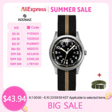 2025 New RDUNAE RA03 34.5mm Military Men Vintage Quartz Watch G10 Miyota 2035 Watches K1 Mineral Glass Stainless Steel Wristwatc