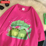 Artistic Frog Umbrella Cotton T-Shirt