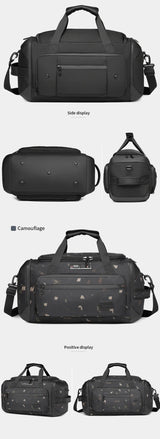 OZUKO Waterproof Bag Bagsmart Handbags Large Capacity Carry On Luggage Bags Men Business Duffel Shoulder Outdoor Tote Weekend