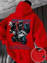 2026 Autumn/Winter New Style Street Casual Simple Fashion Comfortable 3D Motorcycle Pattern Printed Men's Hooded Sweatshirt