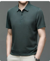 Men's Ice Silk Polo Shirt – Breathable Smart Casual Tee