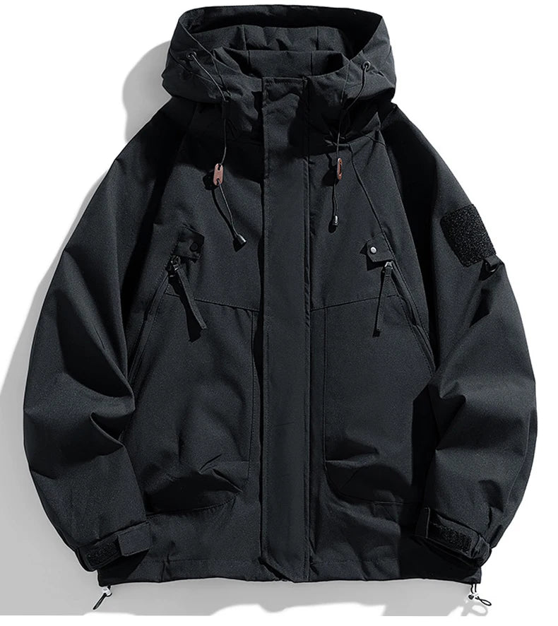 Men's Hooded Windbreaker Zip Jacket – Cargo Style