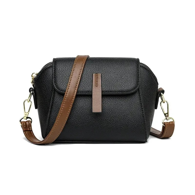 Women Solid Color PU Flap Crossbody Shoulder Bag Casual Daily Wear Versatile Fashion Handbag For Outdoor