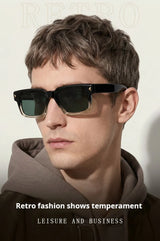 YIMARUILI Retro Square Men's Polarized Sunglasses Fashion Trend UV Protection High Quality TR90 Acetate Women's Driving Glasses