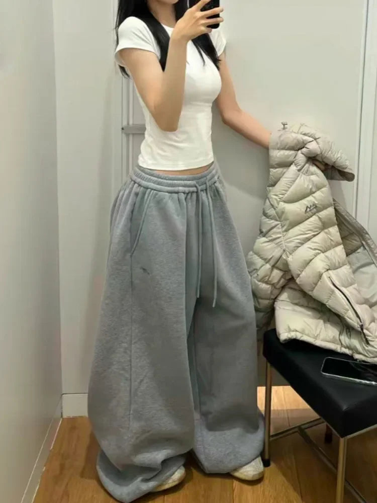 Women's High-Waist Wide-Leg Sweatpants
