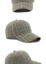 Unisex Checkered Baseball Cap with Adjustable Strap