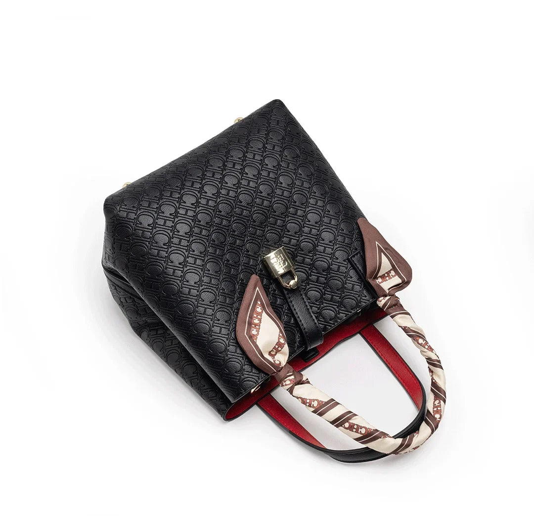 CH Fashion Brand Women's Handbag Large Capacity Casual Diagonal letter Silver Fox Is PU Leather Shoulder Bag