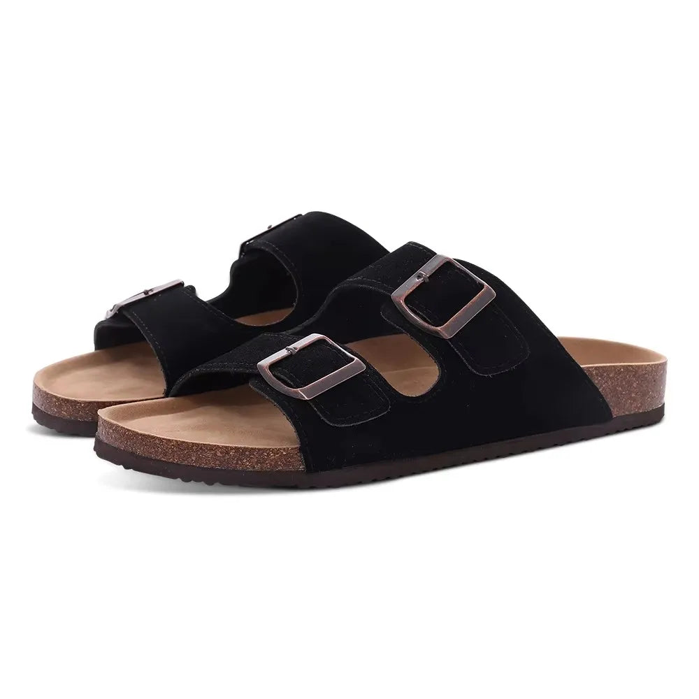 Women’s Suede Sandals with Cork Footbed