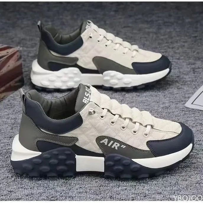Large Size Spring and Autumn New Thick Sole Height Increasing Casual Men's Shoes Niche Trend Versatile Flat Sports Men's Shoes