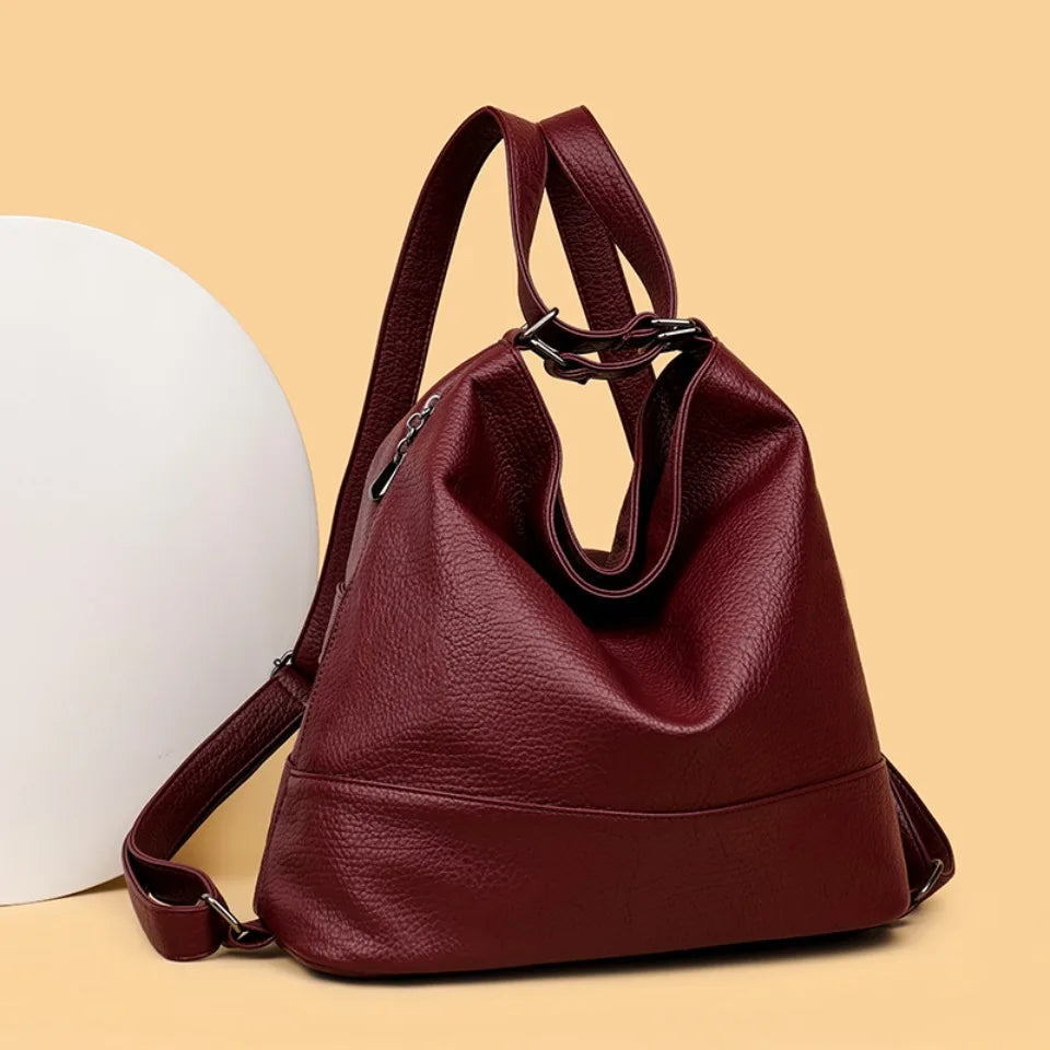 Top Quality Leather Backpack Women Bagpack Female Large Capacityf or Commute Travel School Backpack Shoulder Bags for Women Sac