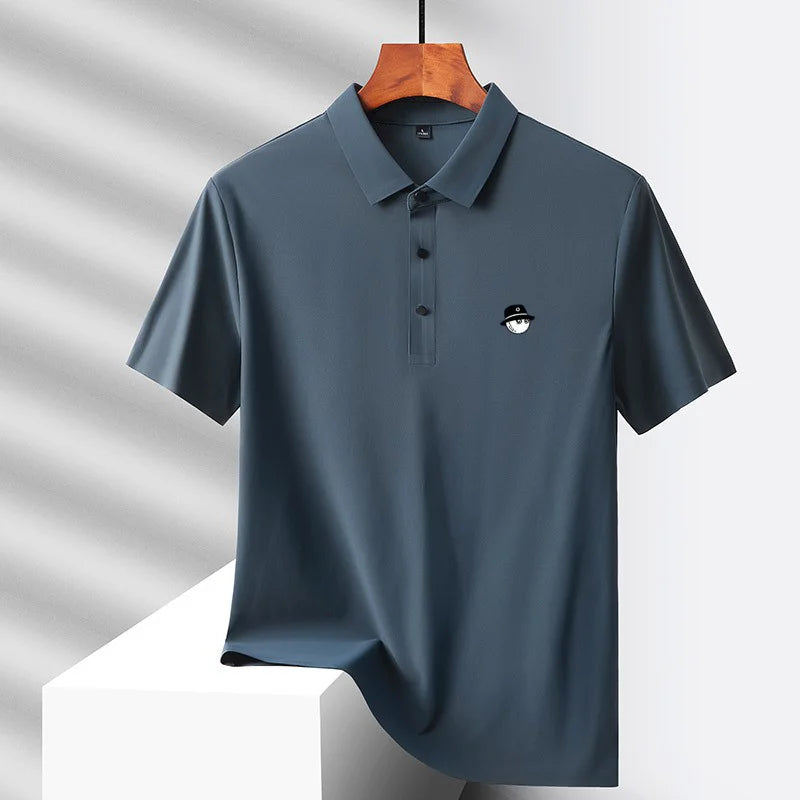 Men's Ice Silk Golf Polo Shirt – 10 Colors, M to 5XL