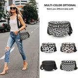 Women Checkered Bum Bag Casual Fanny Pack Large Capacity Crossbody Adjustable Strap Simple Shoulder Mommy Bag Daily Travel Tote