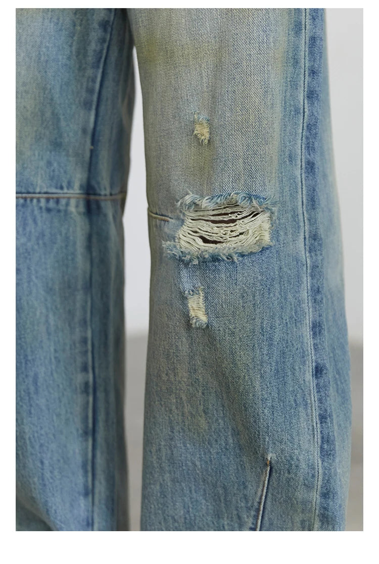 CHIC VEN Retro Women's Jeans Loose Casual  New High Waisted Wide Legs Denim Pant Female Trousers Spring Autumn 2025
