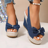 Women's Rivet-Detail Wedge Sandals — Buckle Strap Platform Beach Shoes