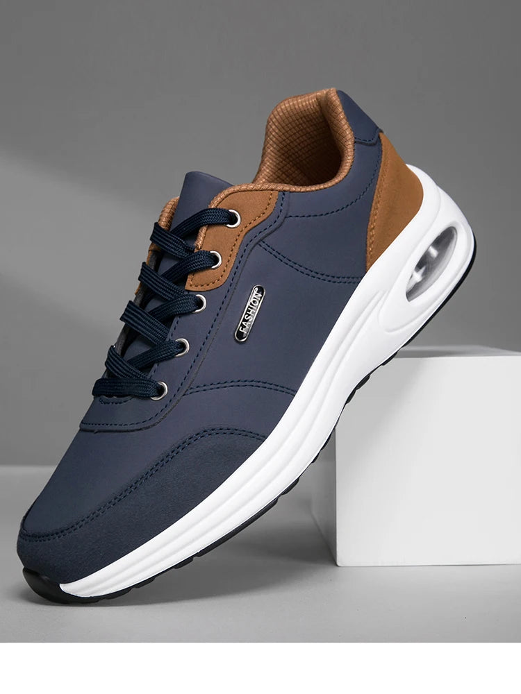 2026 New Walking Sports Shoes Leather Waterproof Casual Sports Shoes Non-slip Shock Absorption Running Shoes Men's Tennis Shoes