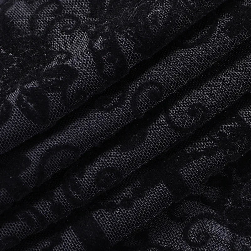 Women's High-Waist Mesh Lace Flare Pants