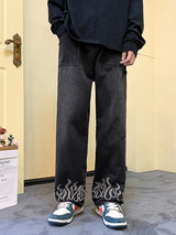 Y2K Flame Print Baggy Jeans