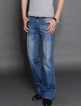 Men's Flared Jeans with Mid-Rise Waist