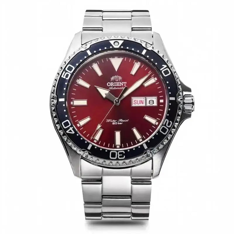 Orient Men Automatic Mechanical Diving Watch 20Bar Water Resistant Week Date Calendar Luminous Stainless Steel Sports Wristwatch