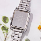 Casio Women’s Luxury Tonneau Silver Stainless Steel Watch - LTP-V007D