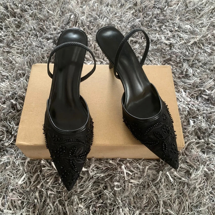 Women's Mesh Slingback Heels