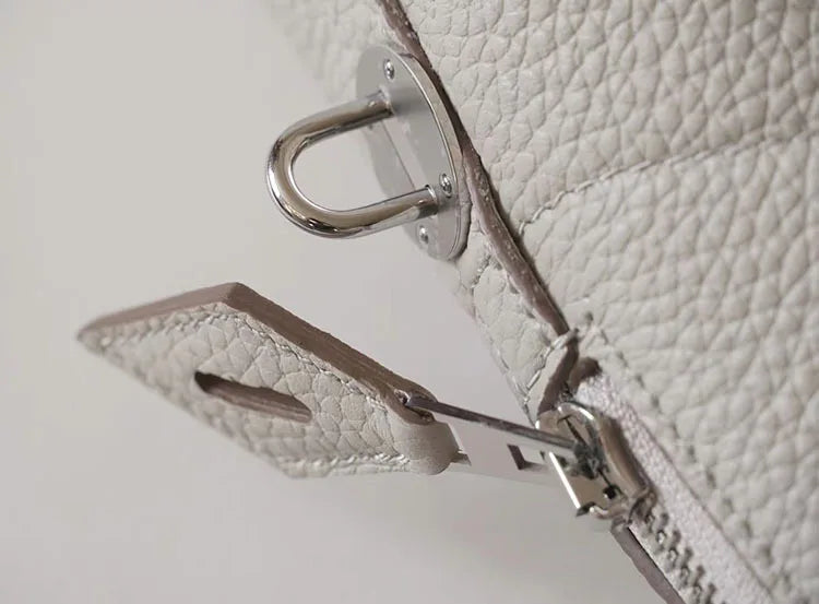Premium Semi-handmade First-layer Cowhide Bowling Bag Portable Shoulder Large Shell Bag Commuting Temperament Versatile