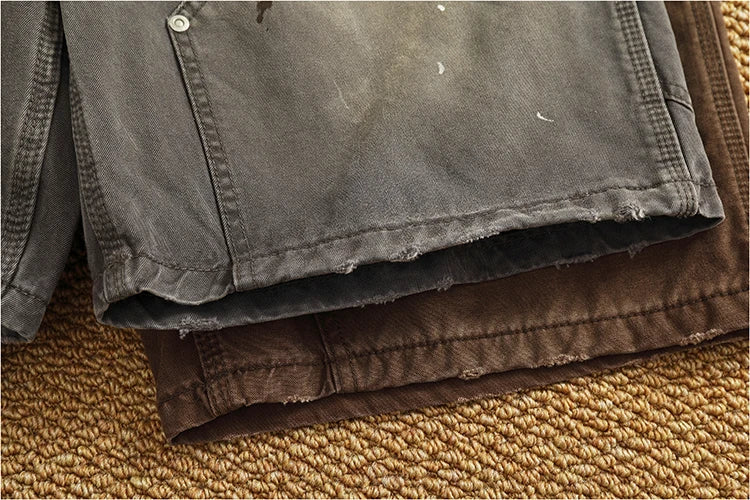 Men's Vintage Washed Cargo Shorts | Textured Cotton