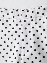 Fashion Polka Dot Shorts Sets For Women 2026 Spring Drawstring Bomber Jacket High Waist Shorts 2 Pieces Set Woman Outfits