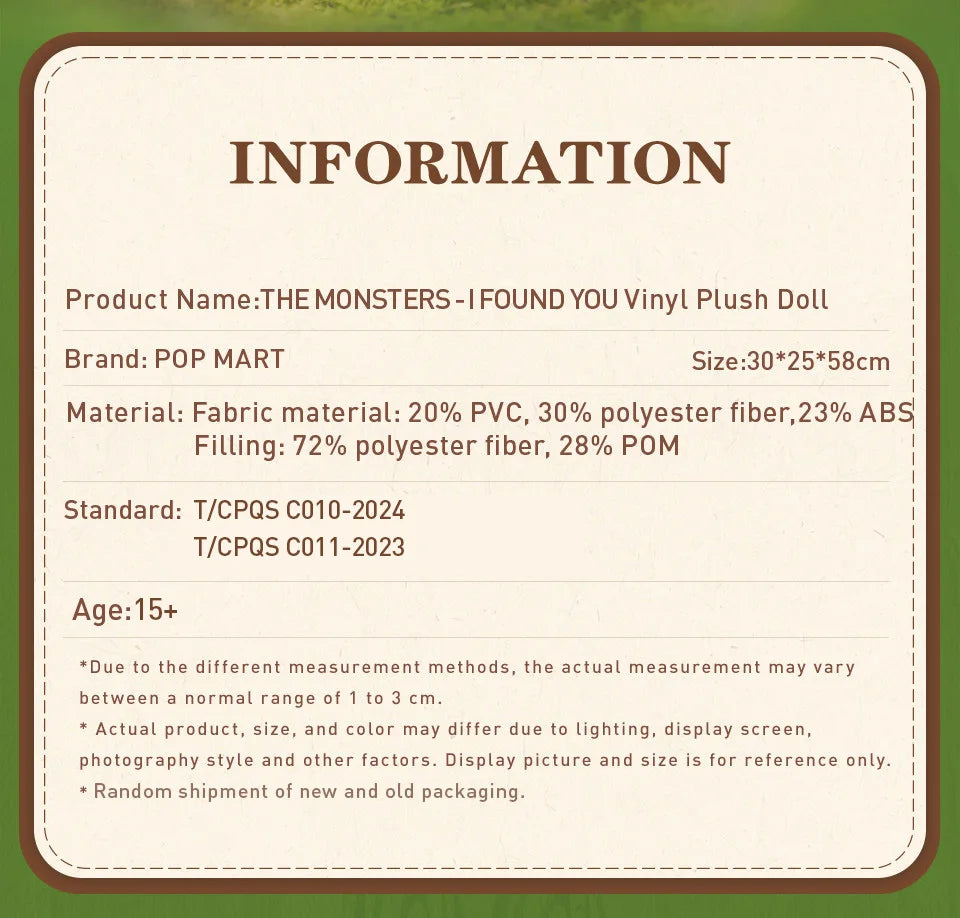 POP MART THE MONSTERS-I FOUND YOU Vinyl Doll Cute Labubu Action Figure limited to 1pc per order LABUBU Collectable Plush