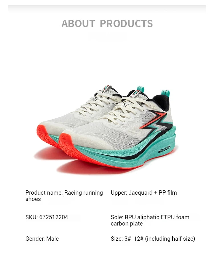 361 Degrees Flame 4.0 MIX Men‘s Running Shoes Racing Marathon Carbon Plate Stable Wear-resistant Jogging Male Sneaker 672512204