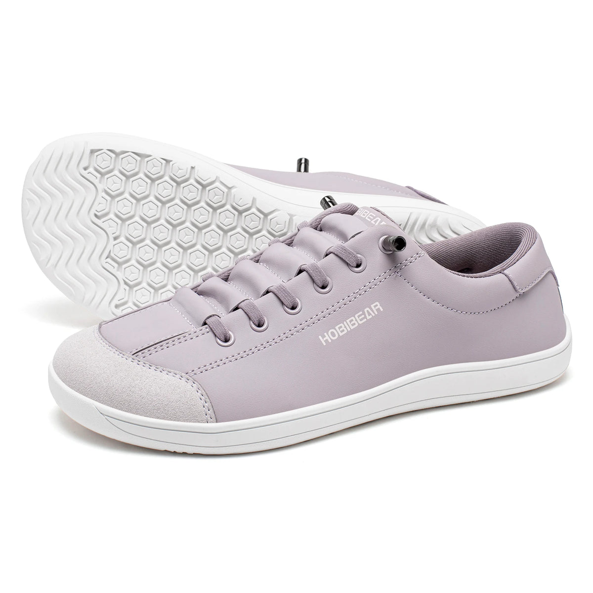 HOBIBEAR Unisex Barefoot Wide Toe Shoes Women Men Artificial Leather Minimalist Sneakers Adjustable Slip On Walking Shoes