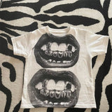 Y2K Punk Gothic Short Sleeve Tee for Women