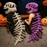 115cm Cosplay Wearable Dinosaur Skeleton Headgear Funny Party Decor Doll Soft Stuffed Animal Soft Plush Halloween Game Prop Gift