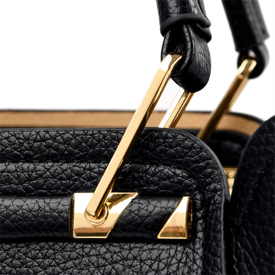 Luxury Triple-Layer Leather Tote & Crossbody