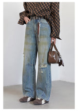CHIC VEN Retro Women's Jeans Loose Casual  New High Waisted Wide Legs Denim Pant Female Trousers Spring Autumn 2025