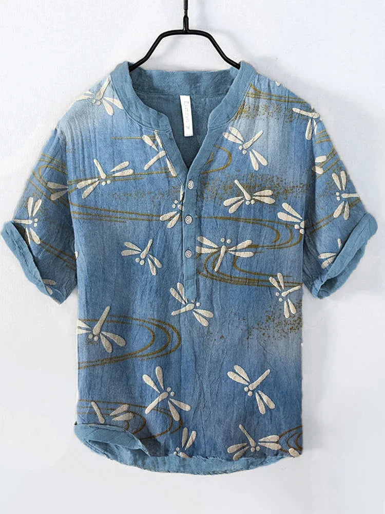 Men's USA-Made 3D Print V-Neck Summer Shirt | S-5XL