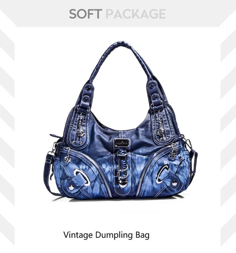 Vintage Women Handbags Shoulder Bag Top-handle Handbag Fashion Vintage Dumpling Pack Shoulder Bag Tote Bag Hobos Large Purse