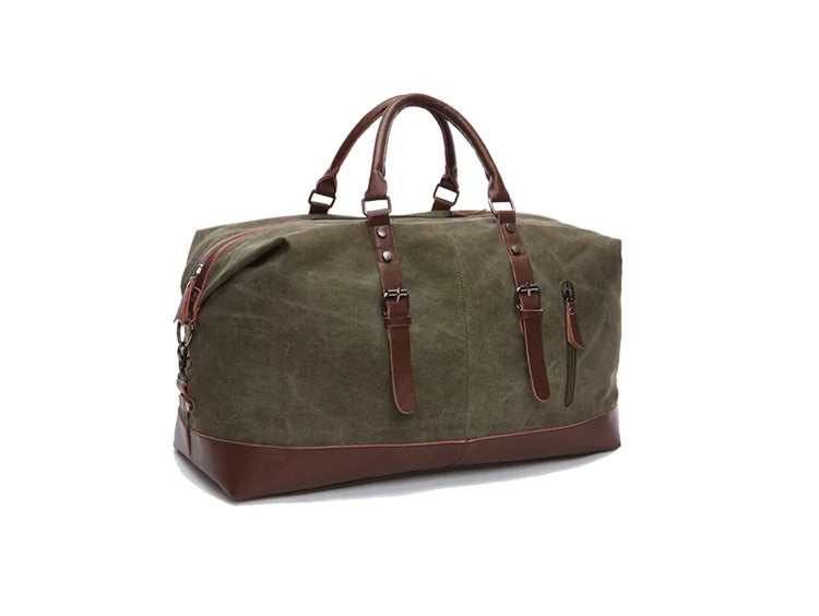 Original Canvas Leather Men Travel Bags Carry on Luggage Bags Men Duffel Bags Travel Tote Large Weekend Bag Overnight