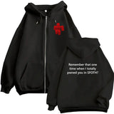 Blame John Meme Oversized Zip-Up Hoodie