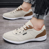 2026 New Walking Sports Shoes Leather Waterproof Casual Sports Shoes Non-slip Shock Absorption Running Shoes Men's Tennis Shoes