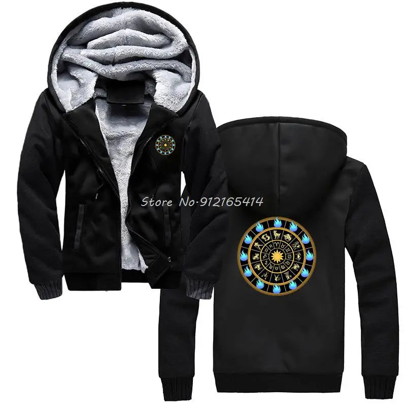 Saint Seiya Men's Thick Zip-Up Anime Hoodie