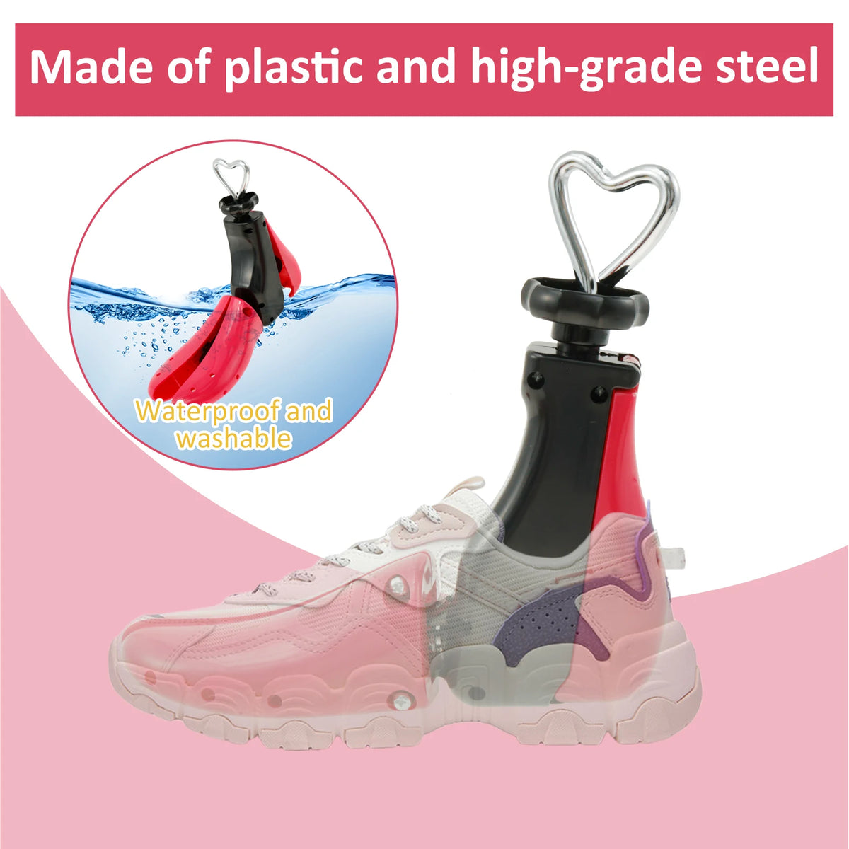 1/2Pcs Universal Shoe Stretcher Adjustable Boot Stretcher PC Sneaker Shoe Widener with Steel Shaft for Men and Women