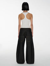 Vintage Baggy Low Waist Jeans Women Y2K Wide Leg Pants Oversized Harajuku White Lace Straight Leg Jeans