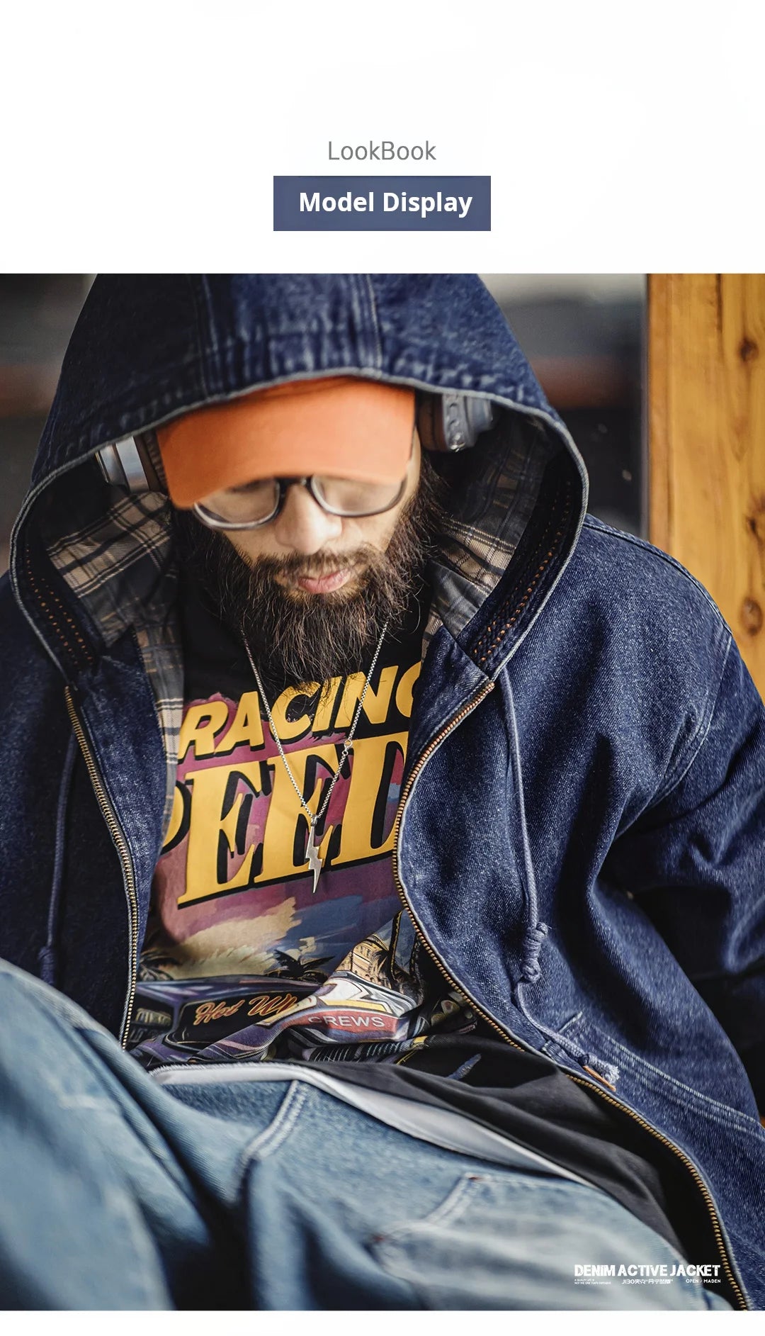 Maden J130 Heavyweight Canvas Hooded Jacket for Men