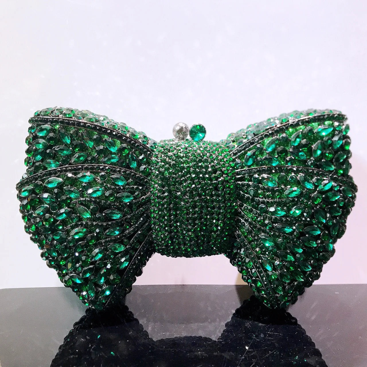 Elegant Rhinestone Bowtie Evening Bag Fashionable Luxurious Banquet Crystal Clutch Personalized Handbag Unique Diamond Party Bag