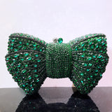 Elegant Rhinestone Bowtie Evening Bag Fashionable Luxurious Banquet Crystal Clutch Personalized Handbag Unique Diamond Party Bag