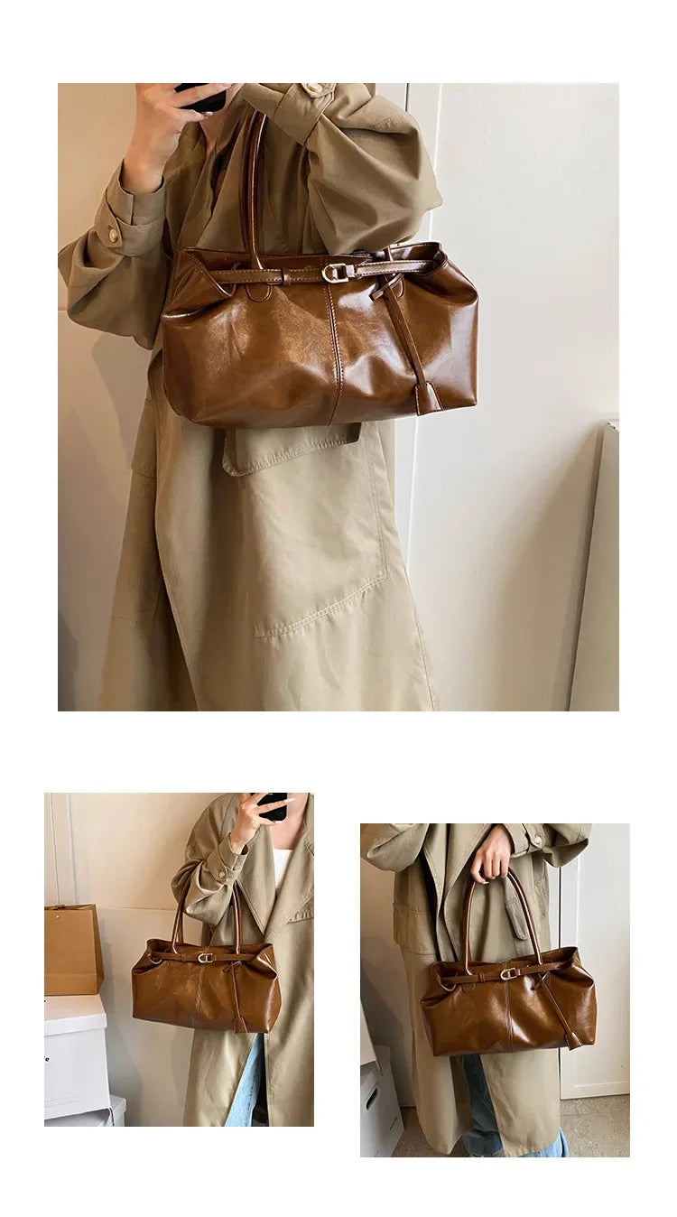 Vintage Handbag for Women Large Capacity 2026 New Underarm Commuting Bag Fashion Female Casual Single Shoulder Tote Bag Handbags