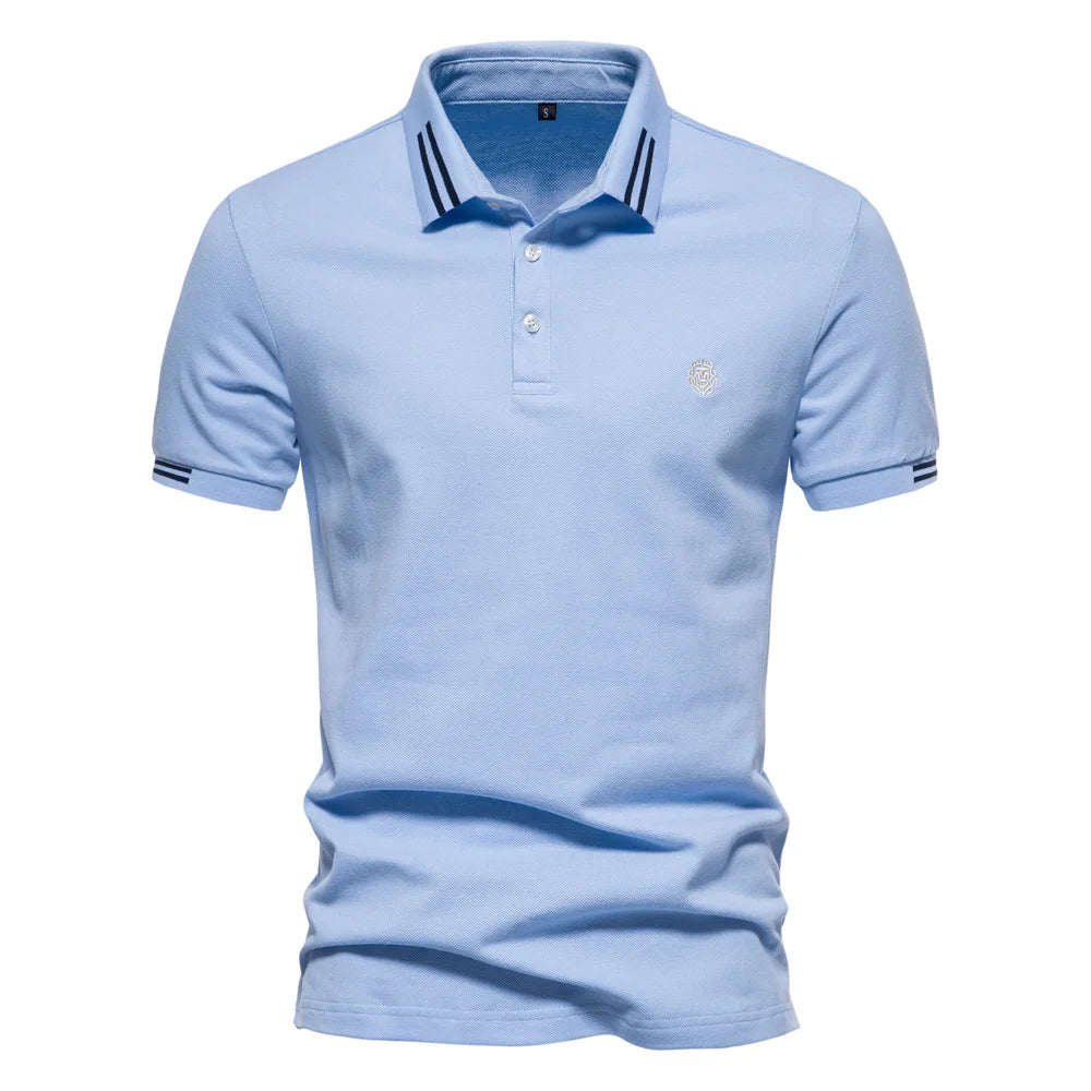 AIOPEON Men's 100% Cotton Polo Shirt – Refined Casual Style