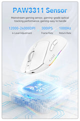 AJAZZ AJ139 V2 MC/AJ139 PRO Wireless Gaming Mouse PAW3311/PAW3395 Sensor 12000DPI/26000DPI 500mAh Bluetooth Mouse Gamer For PC