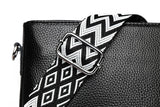 100% Genuine Leather Crossbody Bag Women Fashion Wide Strap Shoulder Bag Ladies Cowhide Messenger Bag Small Handbag and Purse